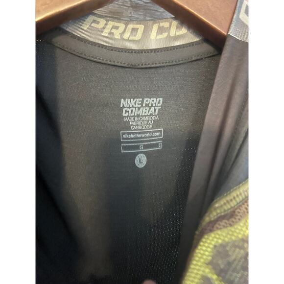 Nike Pro Combat shirt men size Large Black Army sports footbal jujitsu - Picture 7 of 9